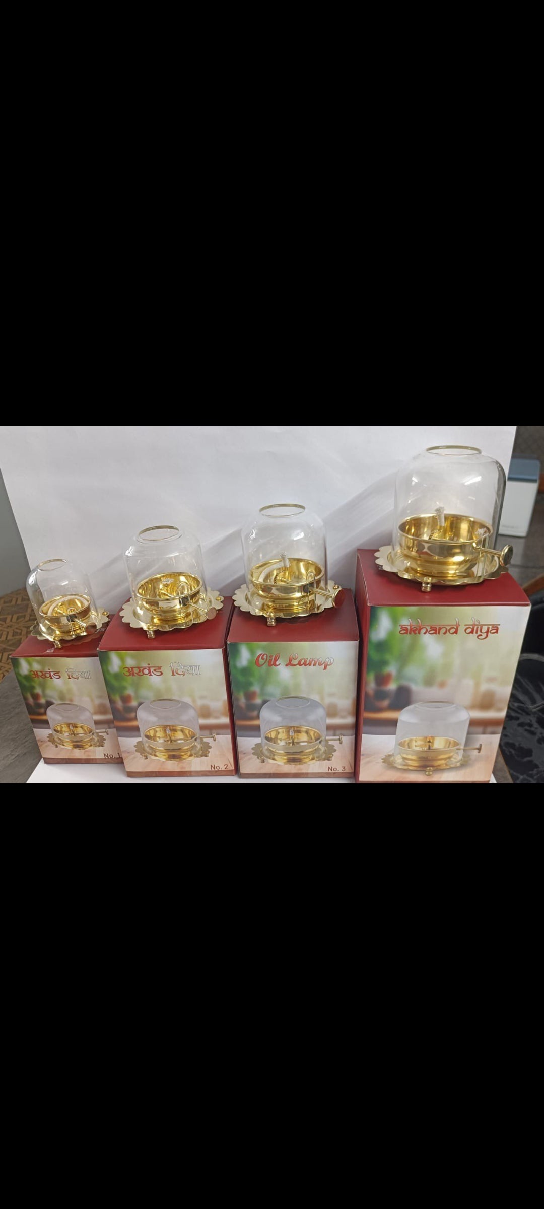 Premium Brass Akhand Diya (With Glass Cover)