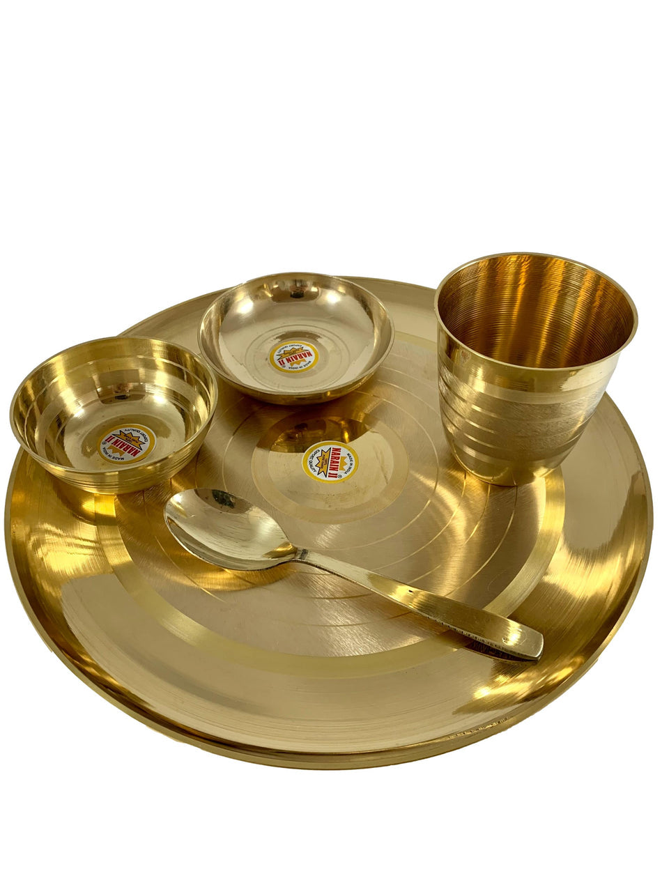 NARAIN JI 100% Pure Kansa Dinner Set – Traditional Bronze Thali Set | Gold Finish | Gift Pack