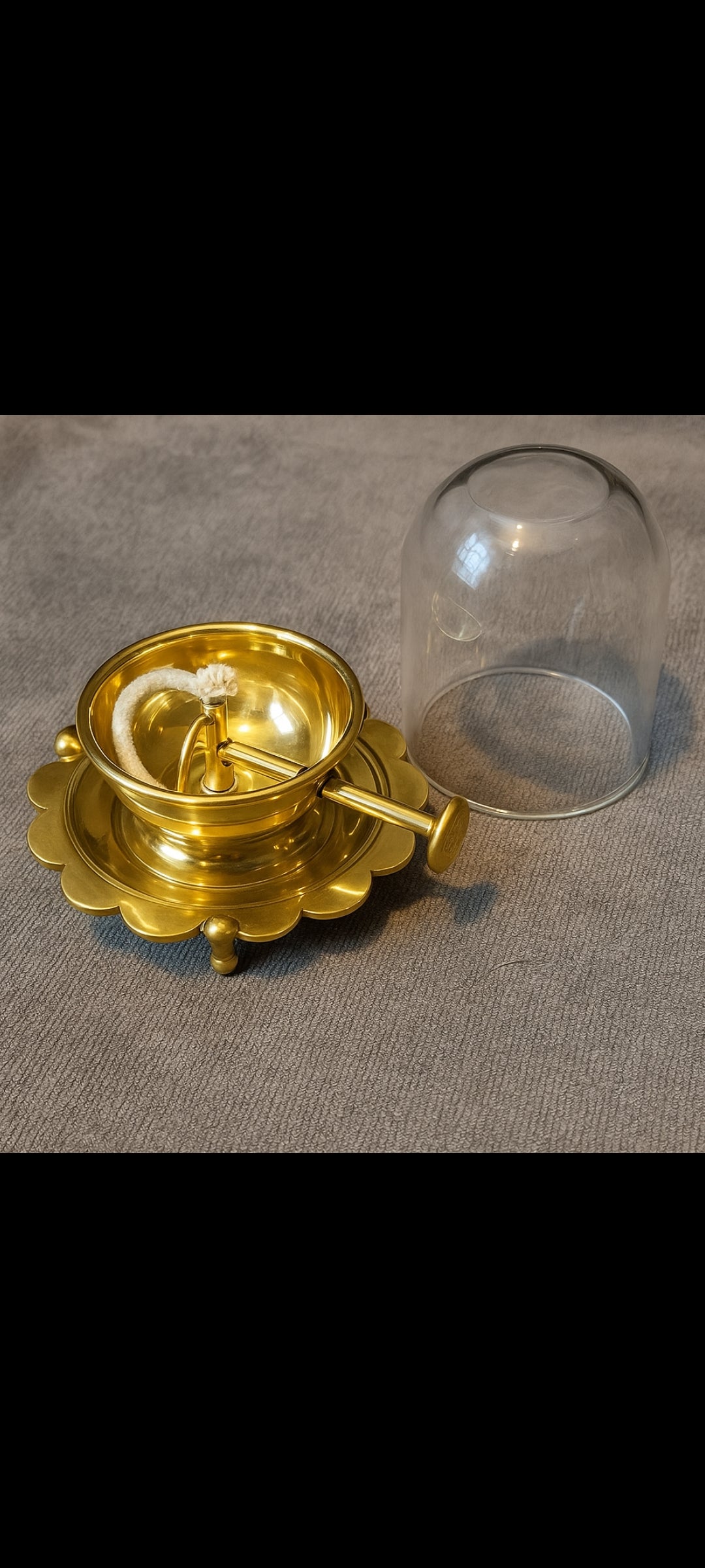 Premium Brass Akhand Diya (With Glass Cover)